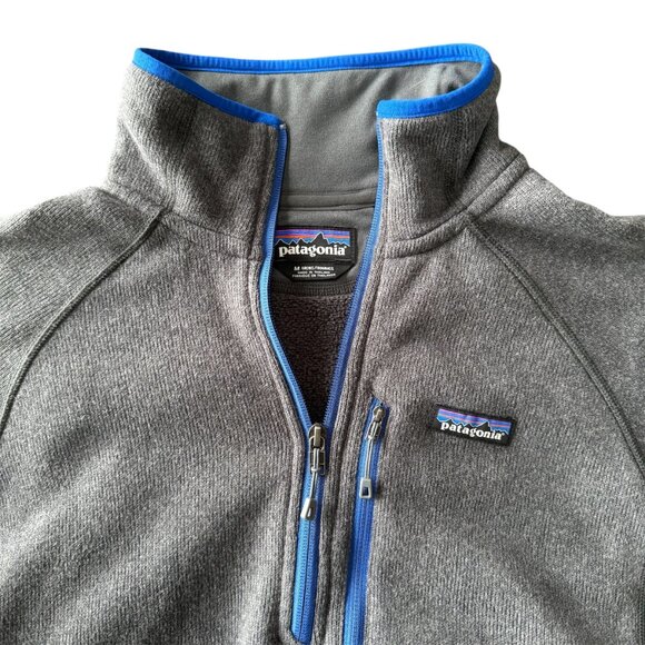 Patagonia Other - Patagonia Men's Gray 1/4-Zip Jacket w/ Blue Stripe Piping – Medium